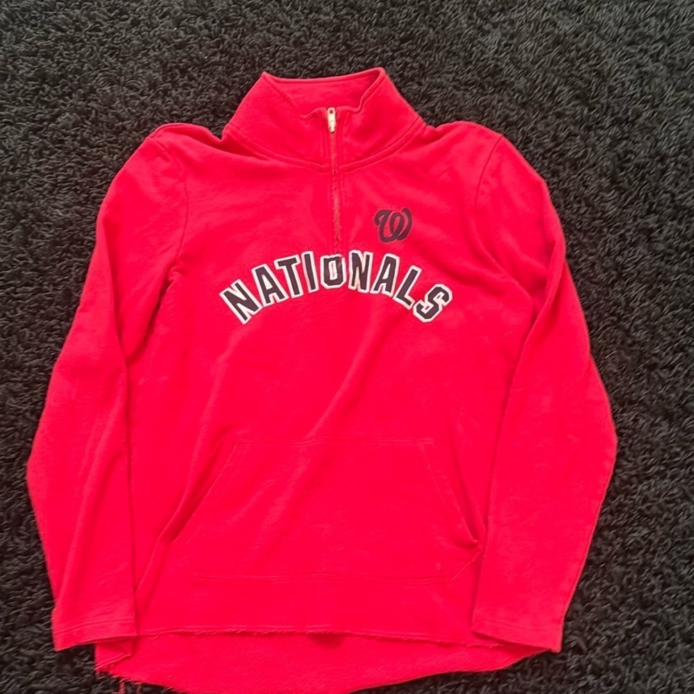 🍍PINK 1/4 ZIP WASHINGTON NATIONALS SWEATSHIRT 🍍sz med🍍CK